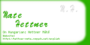 mate hettner business card